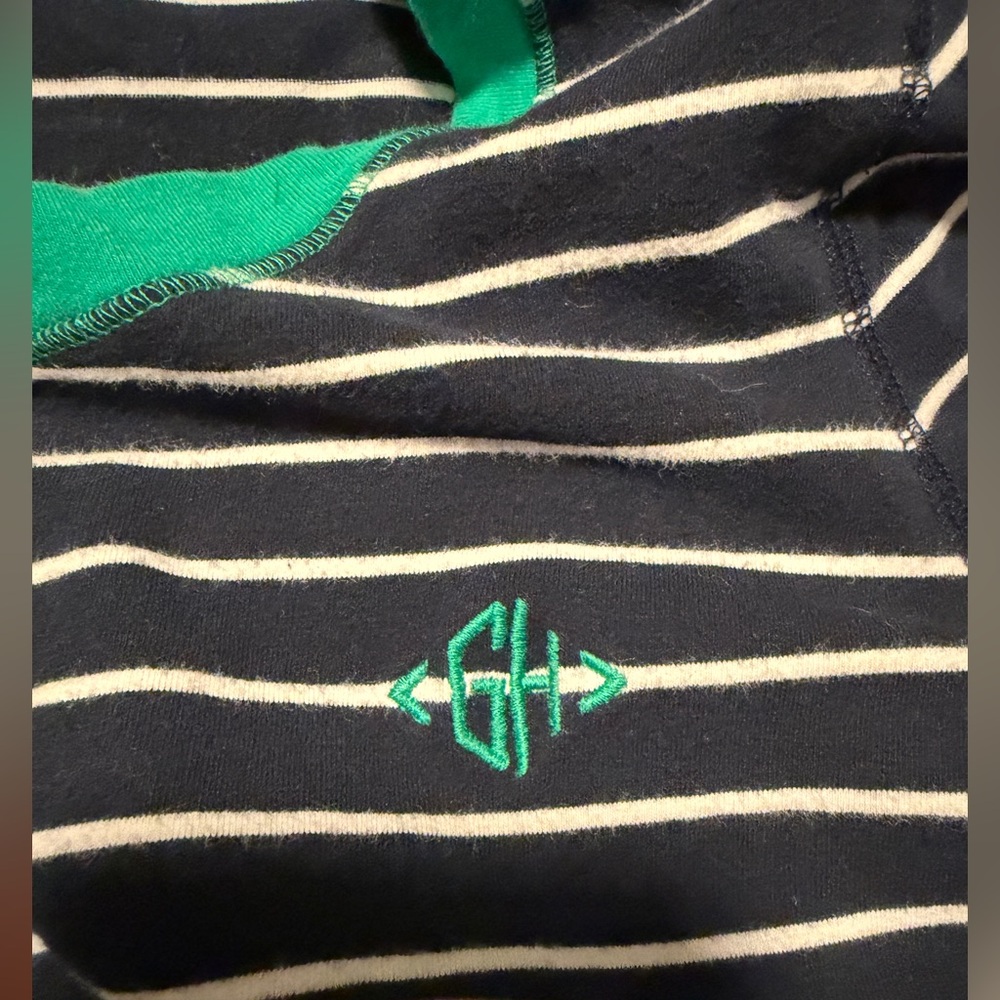 Gilly Hicks Sidney Pajama Striped One Piece Blue White Green Buttery‎ Soft Y2K - Picture 4 of 5